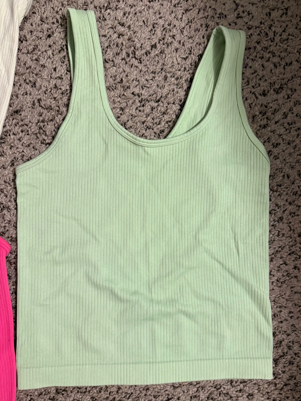 a new day Ribbed Active Scoop Tanks in Hot Pink, Pale Yellow & Key Lime - Picture 3 of 6